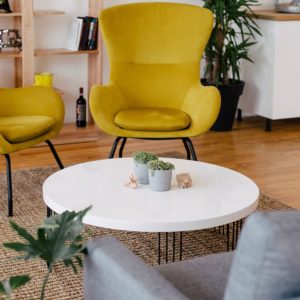Modern Stylish Yellow Chair Fabric