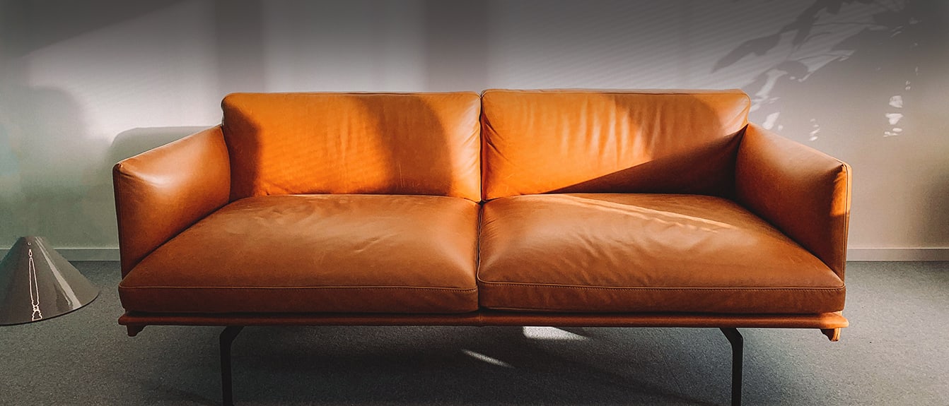 Leather Couch Brown Modern